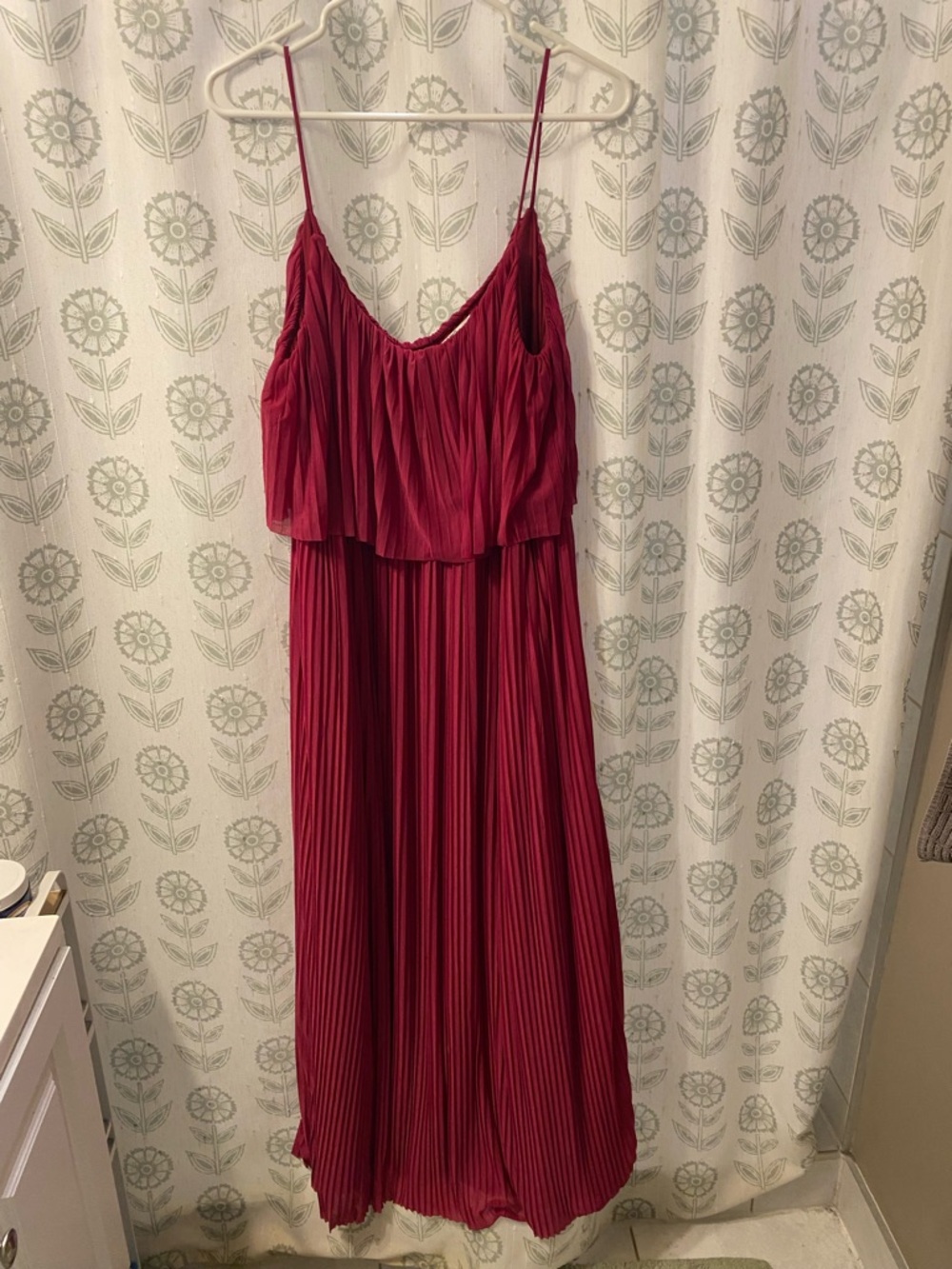 MNG Suit Collection Pleated Magenta Maxi Dress size XL